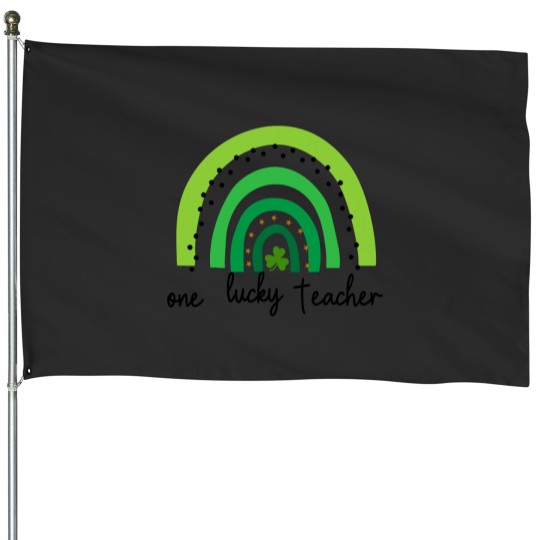 Discover One Lucky Shamrock Teacher St Patricks Day Appreciation House Flags