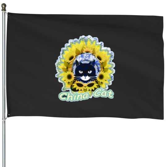 Discover China Cat Sunflower Batik House Flags