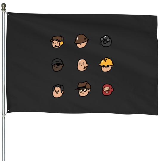 Discover Team Fortress 2 Merc Heads RED House Flags