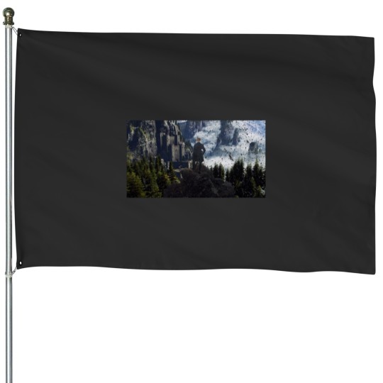 Discover Witcher 3 Kaer Moren Wanderer above the sea fog House Flags