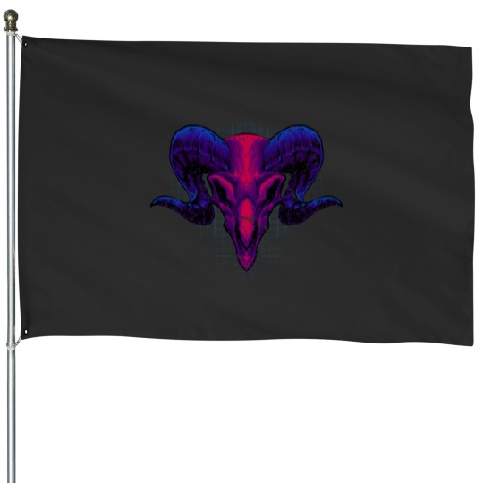 Discover Goat Skull House Flags