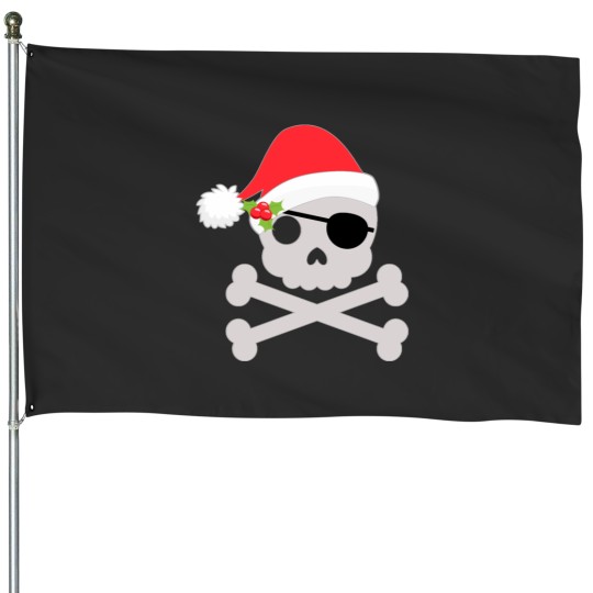 Discover Pirate Santa Claus Skull and Crossbones House Flags