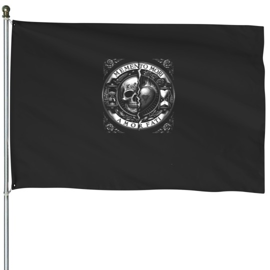 Discover Memento Mori Amor Fati Stoic Philosophy House Flags