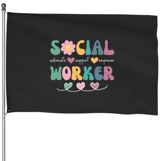 Discover Social Worker Gift House Flag - Graduation and Appreciation