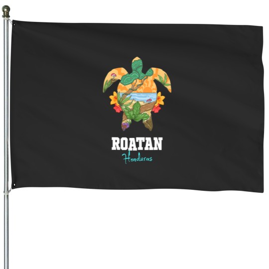 Discover Roatan Bay Islands Honduras Turtle Souvenir House Flags