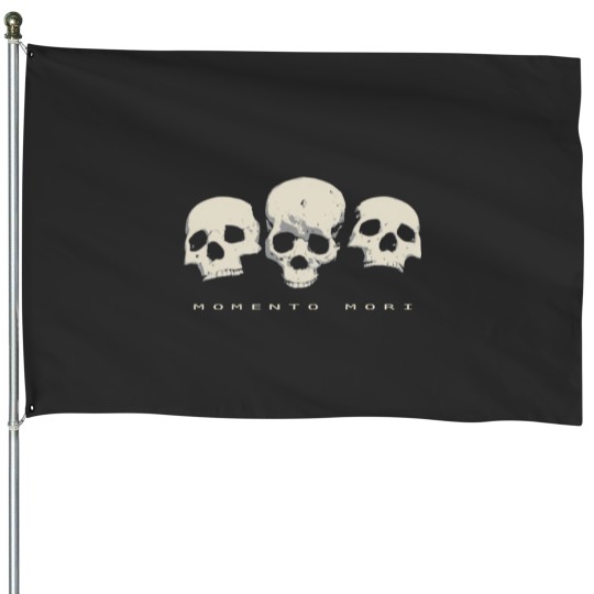 Discover Momento Mori Philosphical Stoic Skulls House Flags