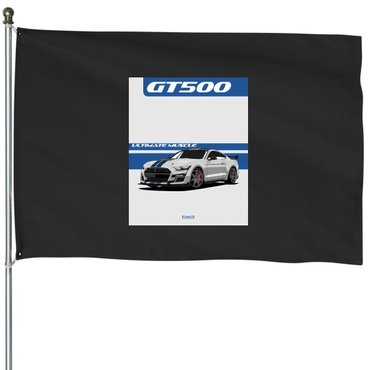 Discover Shelby Mustang Gt500 White Classic House Flags