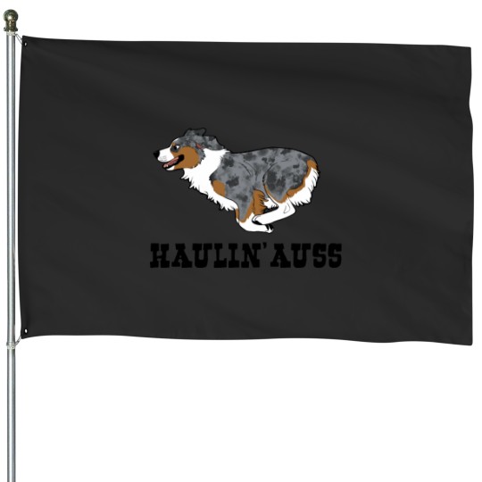 Discover HAULIN AUSS blue merle House Flags