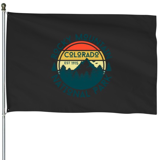 Discover Rocky Mountain National Park Colorado Hiking Nature Outdoors House Flags