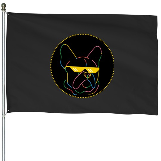 Discover Funny Pug Quotes ,Cool Dog Frawing Space,dog lover, men, women, boy, and girls House Flags