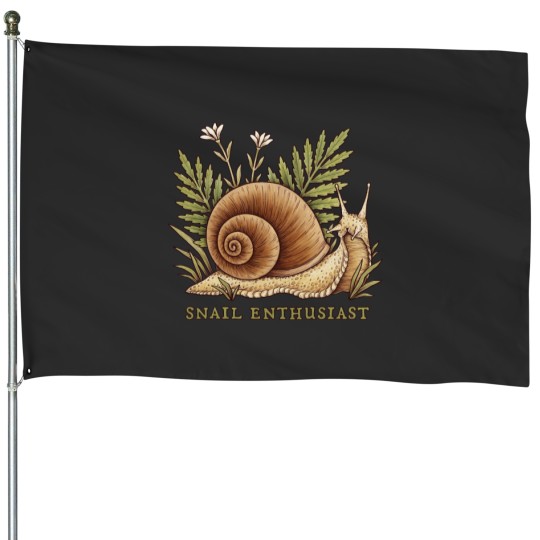 Discover Cute Snail Cottagecore House Flag