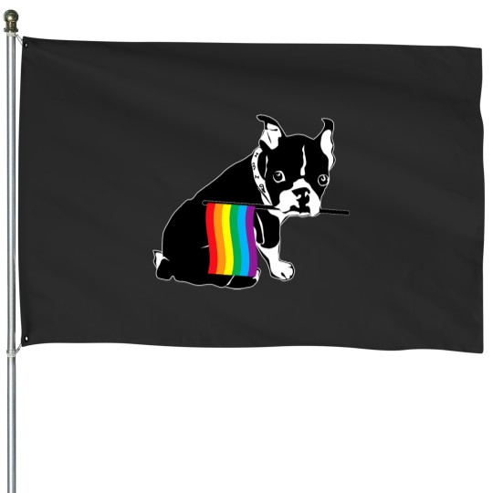 Discover Gay Pride Boston Terrier House Flags