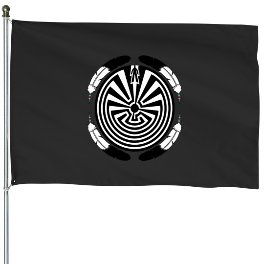 Discover Tohono O'Odham Nation - Native American Symbol - Man In The Maze 106 House Flags