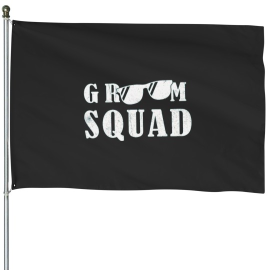 Discover Groom Squad Groomsmen Funny Stag Bachelor Party House Flags