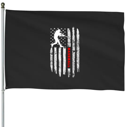 Discover Sport Baseball American Flag Baseball Team Gift 623 House Flags
