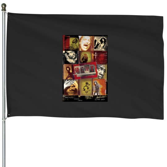 Discover Vintages Rent Rock Musical, Signed By Complete Original Cast 1996 House Flags