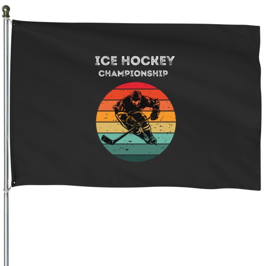 Discover Vintage Ice Hockey House Flags