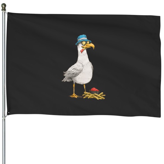 Discover Seagull with fries House Flags