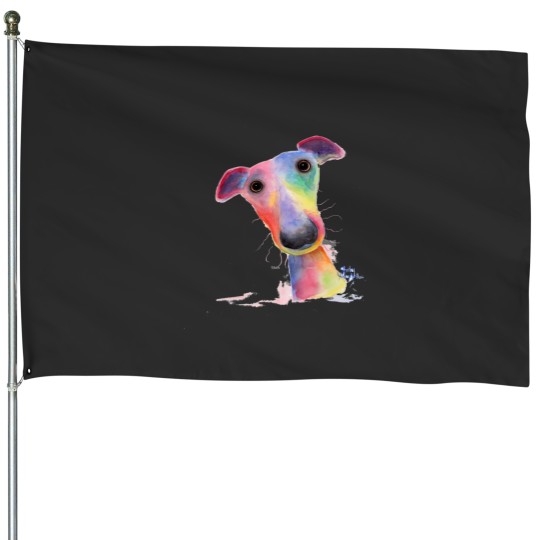 Discover WHiPPeT GReYHouND DOG HANK BY SHIRLEY MACARTHUR House Flags