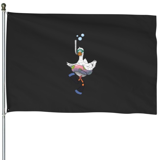 Discover diving duck House Flags