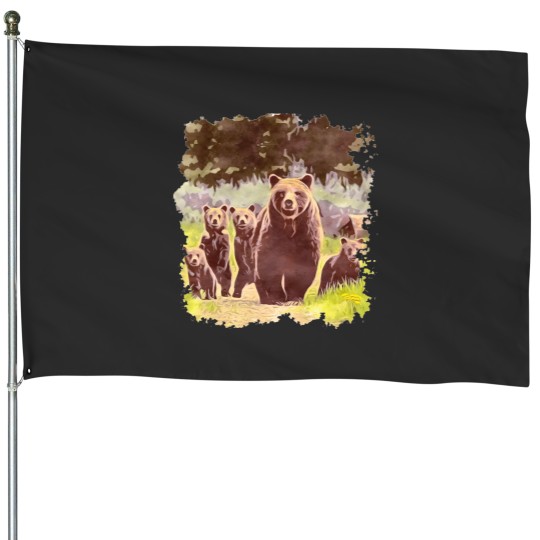 Discover Grizzly 399 And Quad House Flags