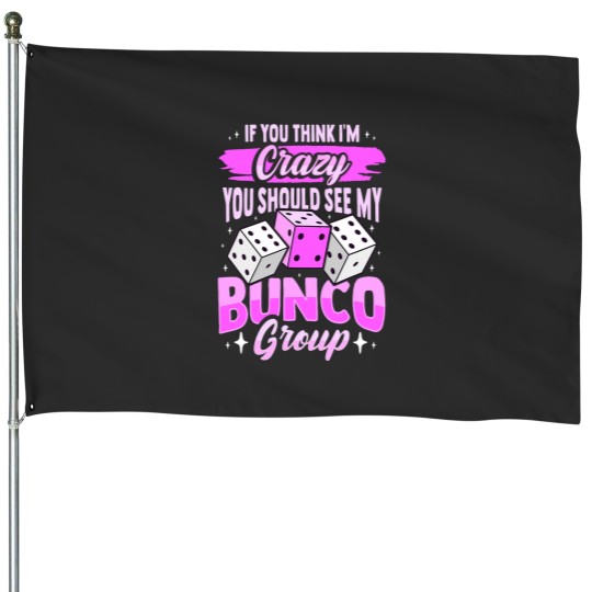 Discover Bunco Game Design House Flag Gift for Bunco Lovers