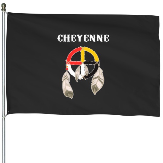 Discover Cheyenne Tribe Native American Indian Mediciness Wheel House Flags