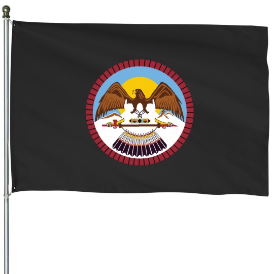 Discover Ute Indian Tribe of the Uintah and Ouray Reservation  Flag black background HD High Qua House Flags