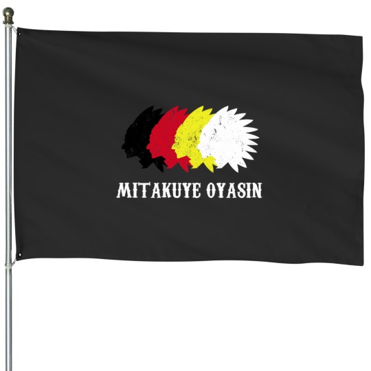 Discover Oglala Lakota Sioux Mitakuye Oyasin House Flags