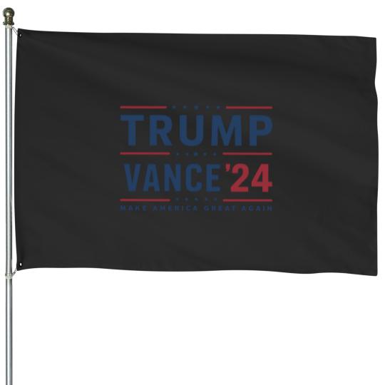 Discover Trump 2024 House Flags featuring President Trump and JD Vance