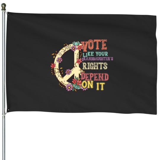Discover vote t women feminist grandma mom mor House Flags