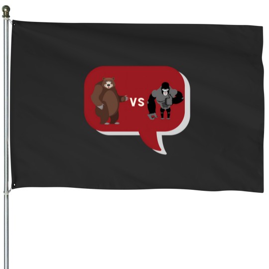 Discover Gorilla Vs Bear Thought Bubble 1388 House Flags