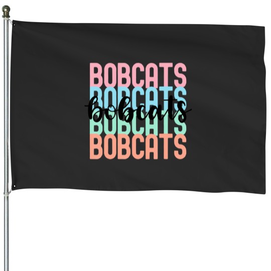 Discover bobcats team mascot school spirit game night House Flags