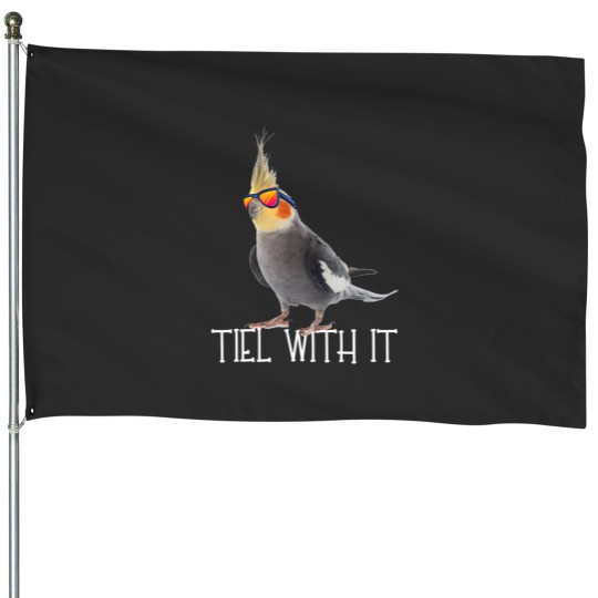 Discover cockatiel - teil with it - grey cockatiel bird owner House Flags