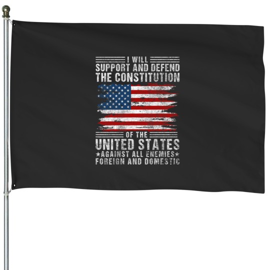 Discover Support Defend The Constitution US Flag 4th of July House Flags