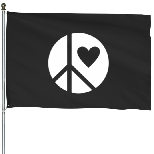 Discover Peace and love House Flags