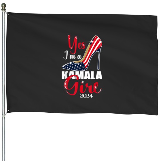Discover Yes I'm A Kamala Girl Stilettos High Heel Harris 2024 Vote House Flags
