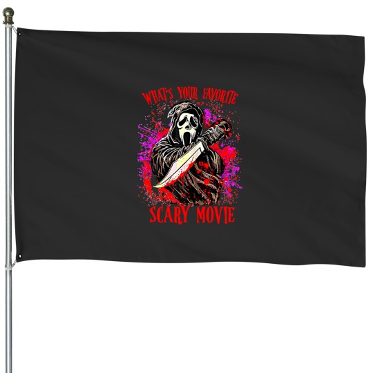 Discover Scream Ghostface What's Your Favorite Scary Movie House Flags, Scream Ghost Face House Flags