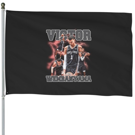 Discover Victor Wembanyama Unisex House Flags, Victor Wembanyama Graphic