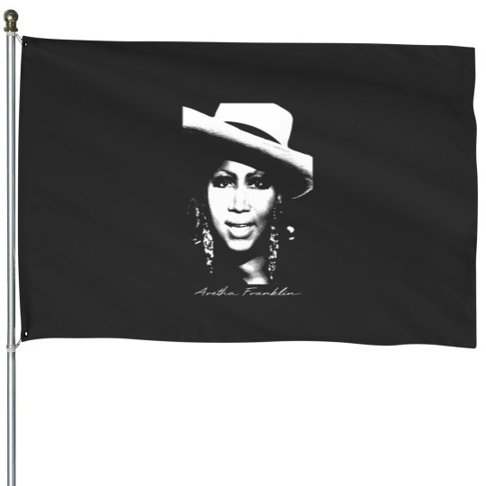 Discover Aretha Franklin Portrait Essential House Flags