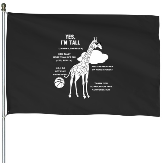 Discover Tall Peoples Funny Small Talk Essential House Flags
