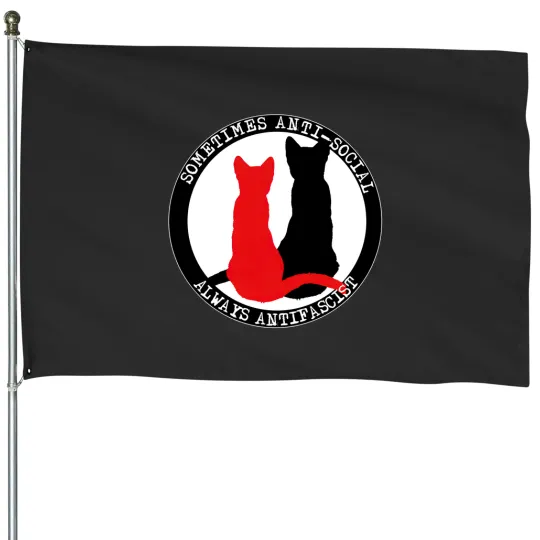 Discover Antifa Cats House Flags