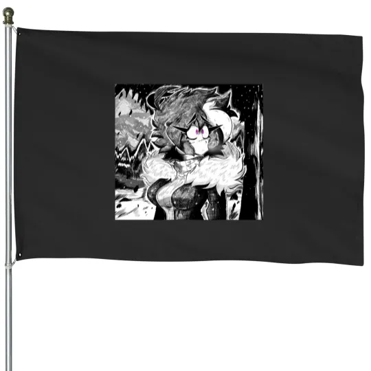 Discover Standing in the snow House Flags