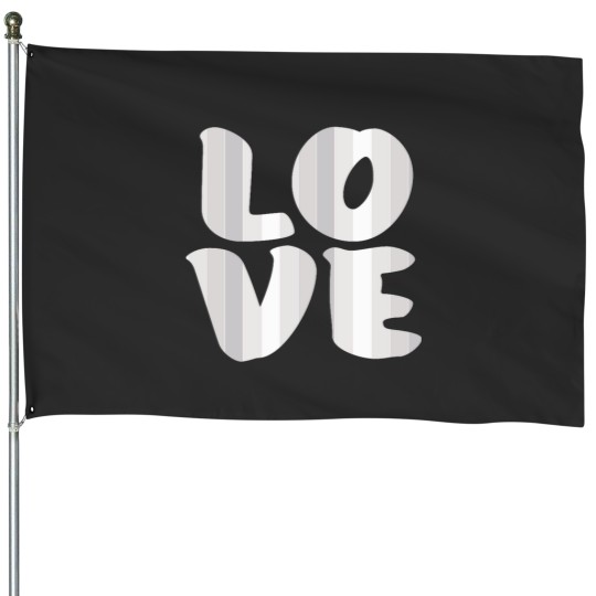 Discover Letters spelling LOVE with colorful stripes House Flags
