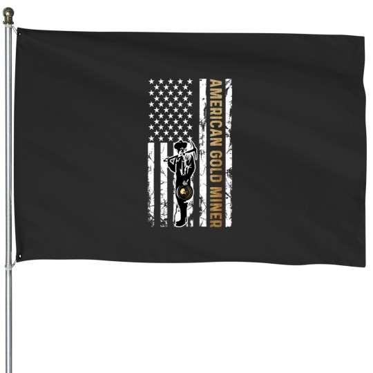 Discover Golden US Flag for American Gold Miner House Flags