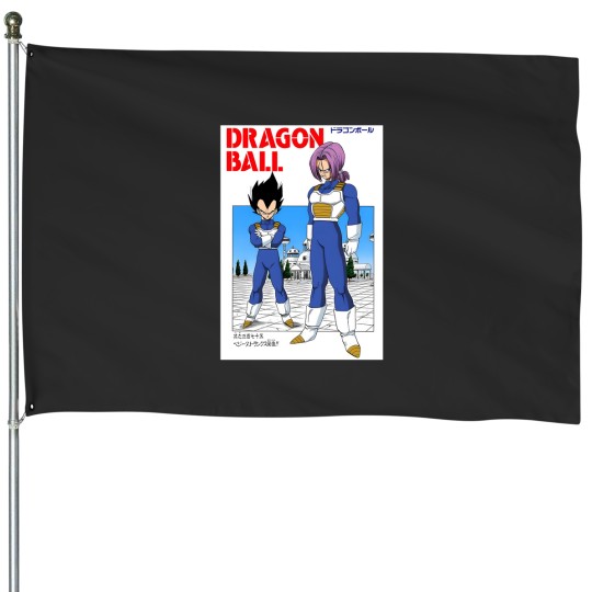 Discover DBZ Vegeta & Trunks Manga Cover House Flags