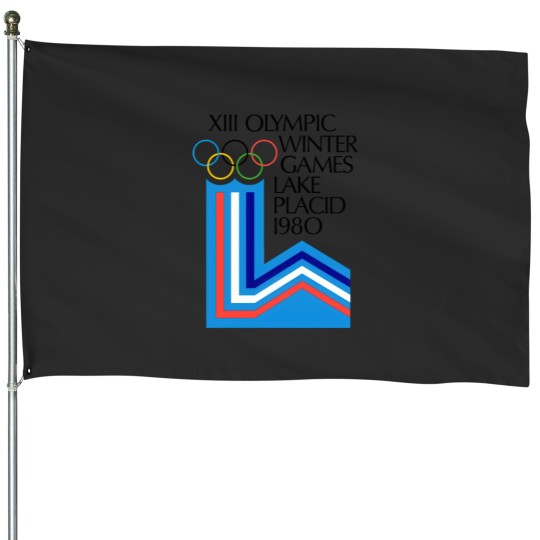 Discover Lake Placid 1980 Winter Olympics Men's Grey House Flags Size S-5XL