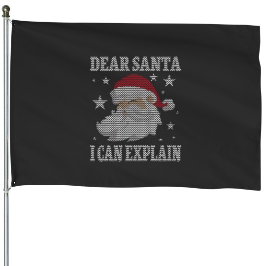 Discover Dear Santa I Can Explain Funny Clause Christmas House Flags