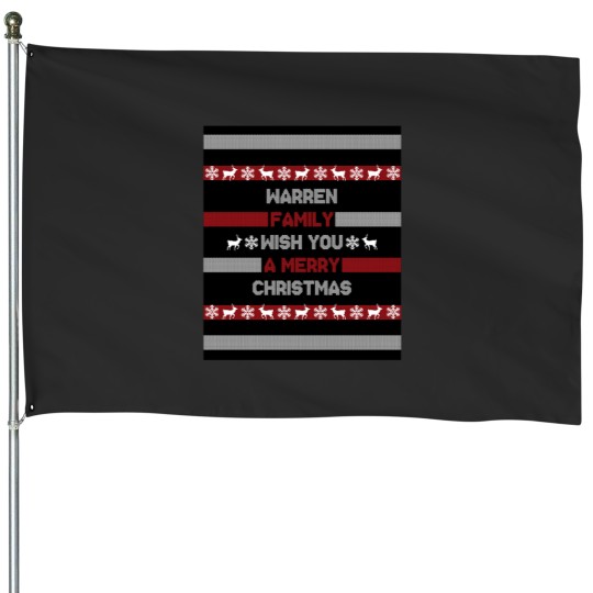 Discover Christmas Surname Xmas Santa Warren Family House Flags