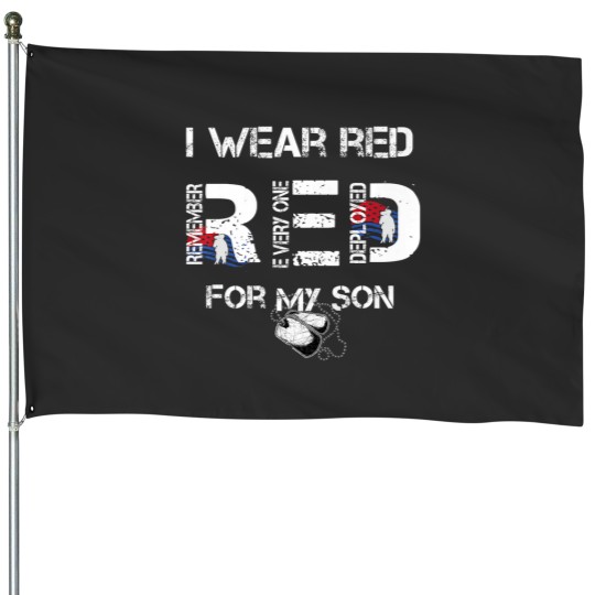 Discover Red Friday Military Mom Shirt Womens I Wear Red For My Son House Flags